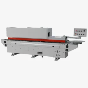 Automatic Edge Banding Machine DW330 PLC Control Double Row Press Wheels Profile Trimming Arc Scraper No Glue Residue