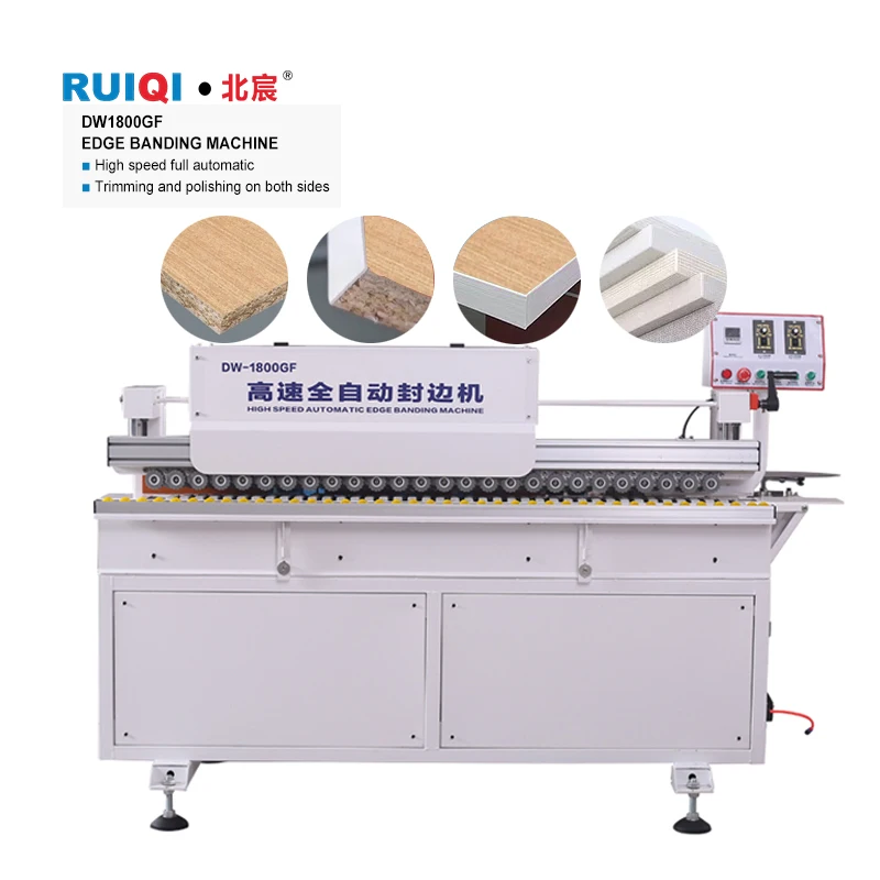 High Quality Automatic Linear Wood Veneer Edge Banding Machine 220V with Motor PLC Gear Bearing Wholesale