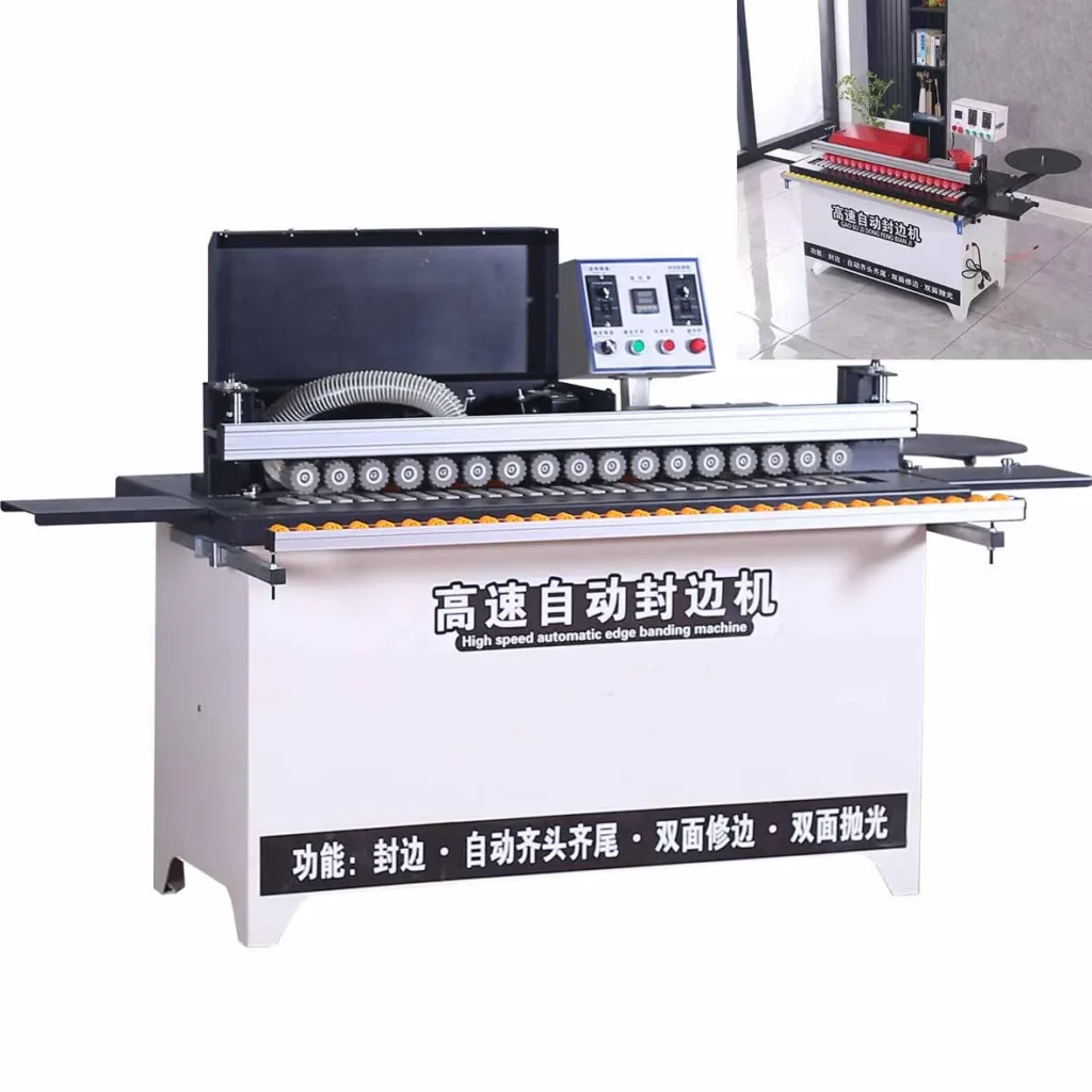 China Mini High Speed  Wood Based Panels Machinery Semi Automatic Portable PVC Edge Banding Machine Woodworking