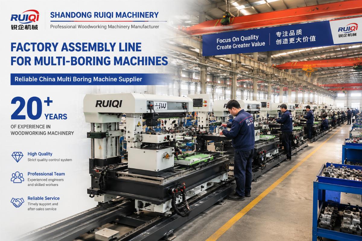 reliable China multi boring machine supplier with 20 year experience Shandong Ruiqi Machinery factory assembly line for multi-boring machines